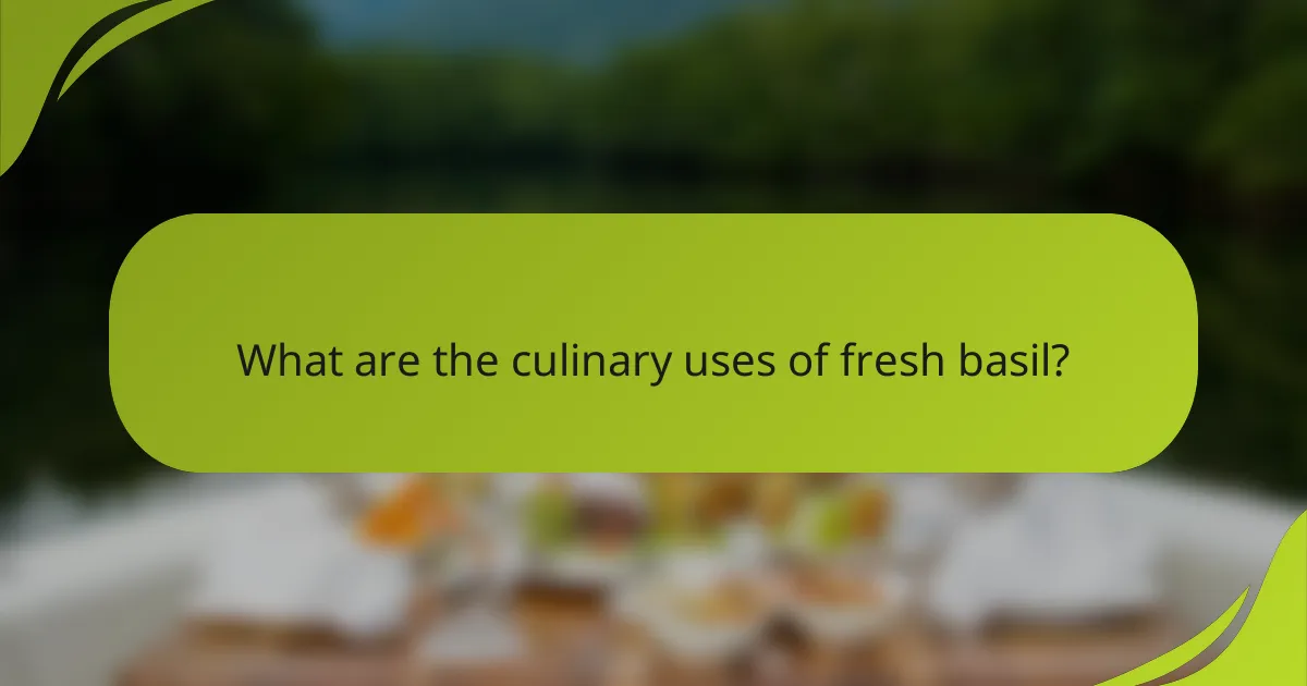 What are the culinary uses of fresh basil?
