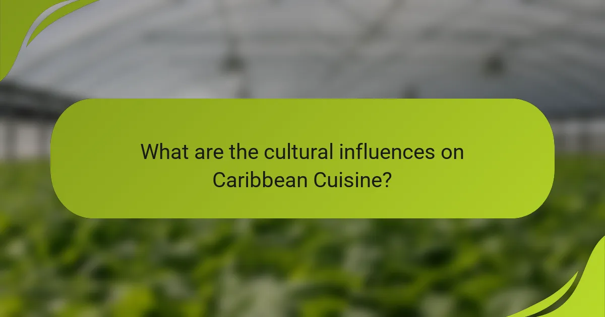 What are the cultural influences on Caribbean Cuisine?