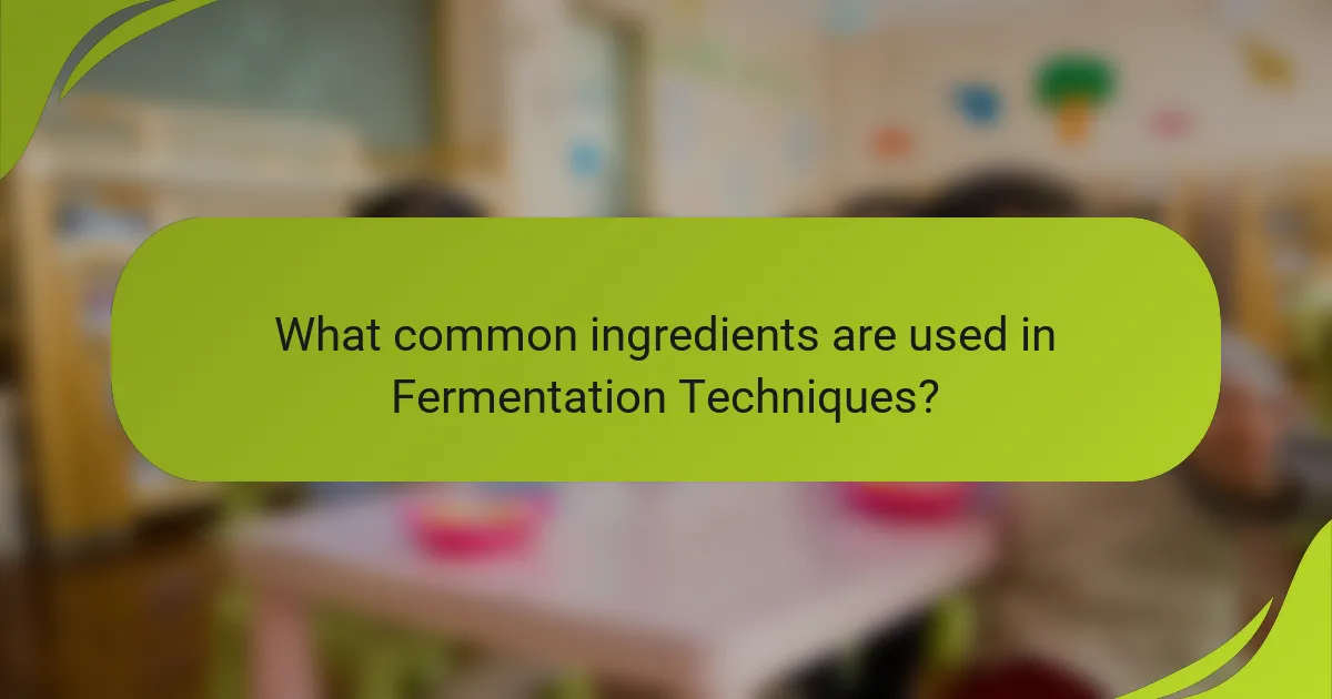 What common ingredients are used in Fermentation Techniques?