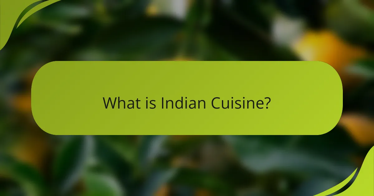 What is Indian Cuisine?
